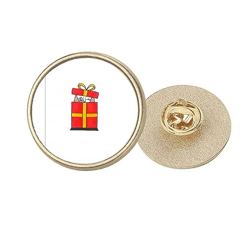 Broche ronde en métal doré Bastet au design nœud et finition miroir