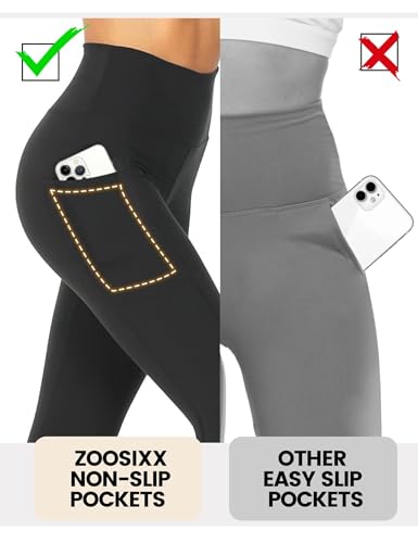 Image of ZOOSIXX High Waisted Leggings for Women Tummy Control Soft Workout Lounge Gym Pants