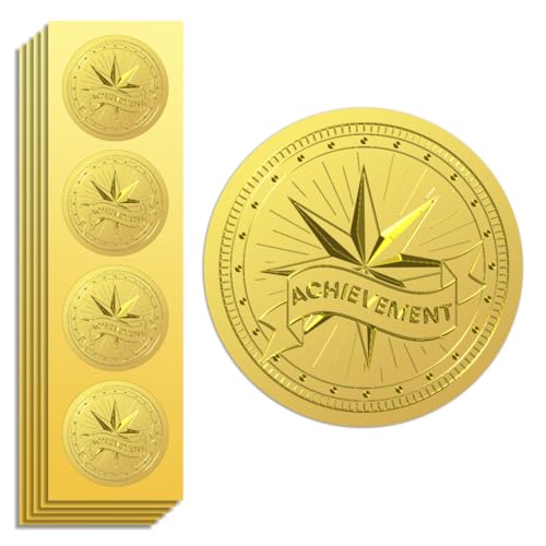 Peacoblue 100Pcs Envelope Gold Foil Seals Self Adhesive Stickers