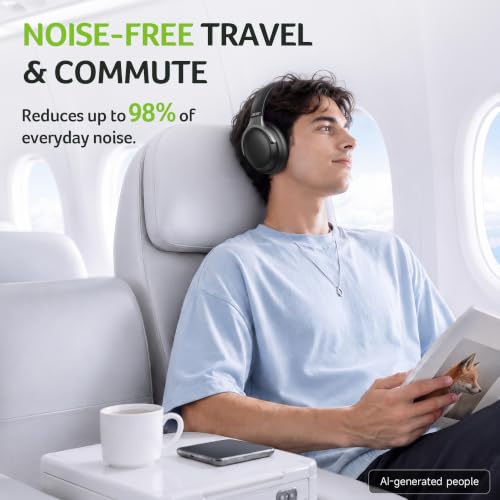 Acer Active Noise Cancelling Headphones,Wireless Bluetooth Over-Ear,Black - image 2