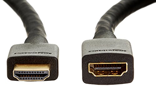 Image of AmazonBasics High-Speed Male to Female HDMI Extension Cable-10 Feet,Black