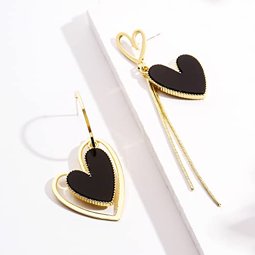 Asymmetrical Heart Earrings Heart Drop Earrings Heart Dangle Earrings For Women Birthday2