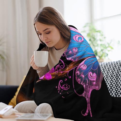 Couverture flanelle douce motif papillon pour des nuits sereines - 8