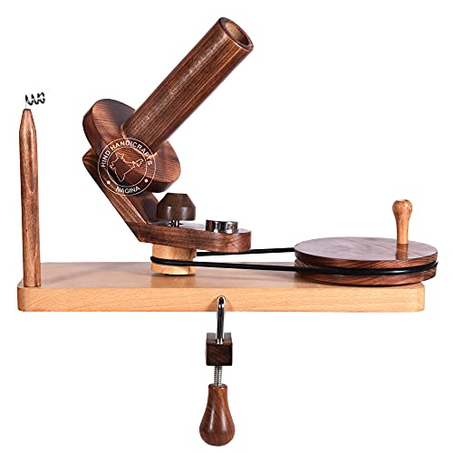Image of Hind Handicrafts Wooden Yarn Ball Winder for Knitting Crocheting - Handcrafted - Natural Hand Operated - Knitter's Gifts Center Pull Ball Winder (Multi Wood - 2)