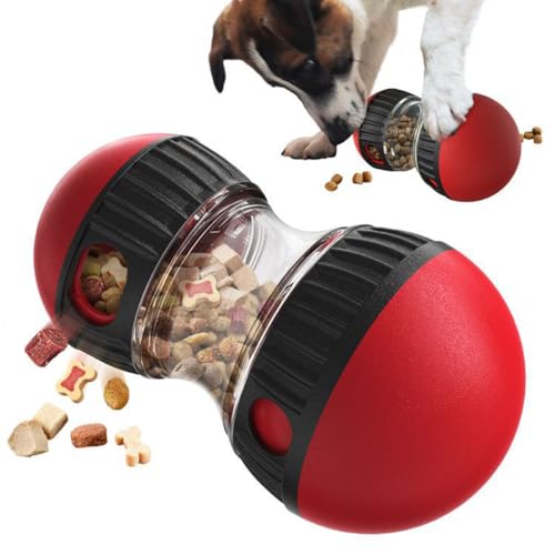 Mittokonnel Hundespielzeug Intelligenz, Interaktives Hundespielzeug,Intelligenzspielzeug für Hunde Interaktiver Futterball und Slow Feeder denkspiele,die Bindung zu Ihrem Hund stärken (Rot)