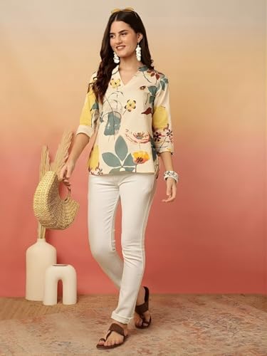 Image of Women's Short Kurti in TopsTunic Rayon Cotton Blend | Ladies Ethnic Tunic
