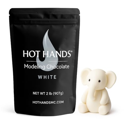 HOT HANDS Modeling Chocolate, 2 lb White, Sculpting Chocolate Premium Concentrated Edible Sculpting Clay for Cake Decorating, Clean Ingredients