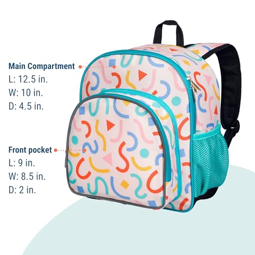 Image of Wildkin 12 Inch Toddler Backpack for Kids, Confetti Peach | Ages 3-7, lightweight toddler backpack for daycare, preschool, and travel