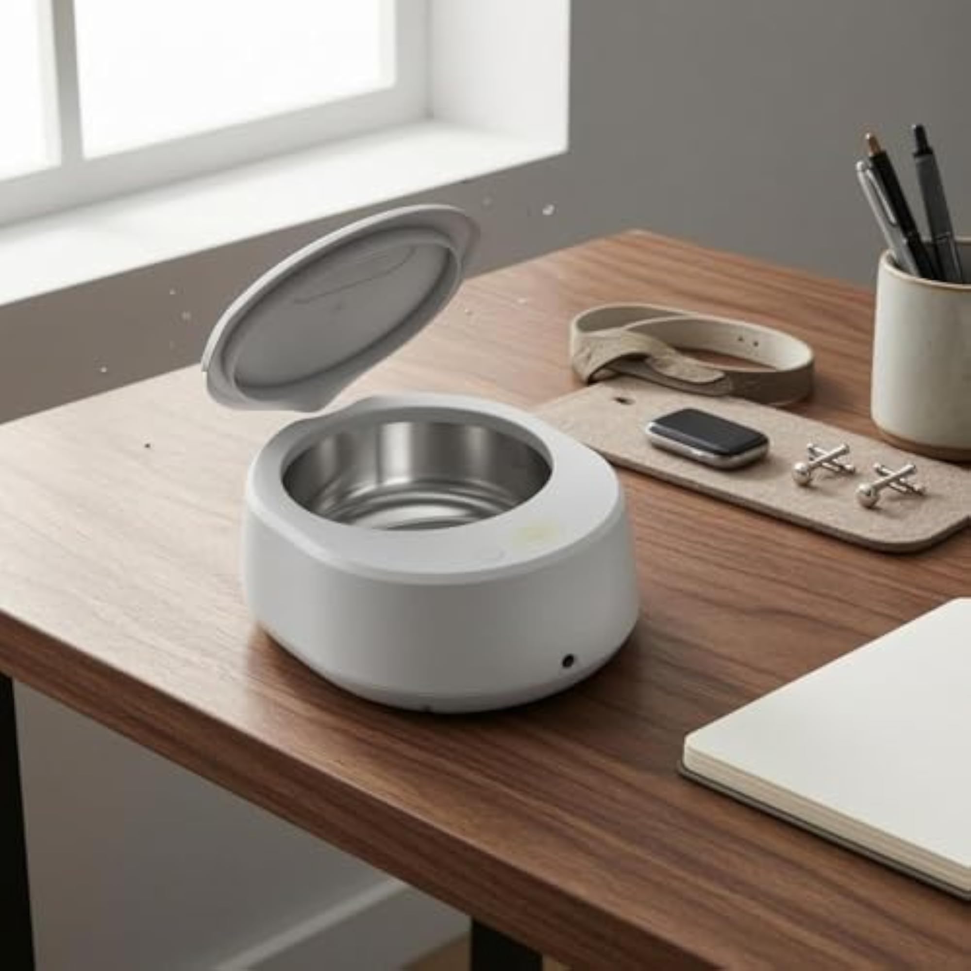Portable Sonic Jewelry Cleaner with Single-Button Control