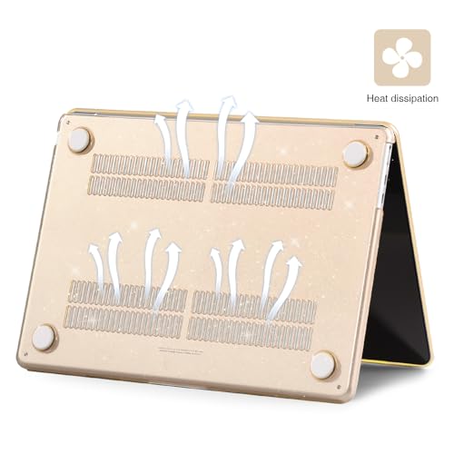 Image of EooCoo Case Compatible with MacBook Air 13 inch M4 2026 2025-2022 M3 M2 A3240 A3113 A2681, Hard Shell Scratch Resistant Protective Cover Compatible for MacBook Air 13.6 inch Case, Sparkly Starlight