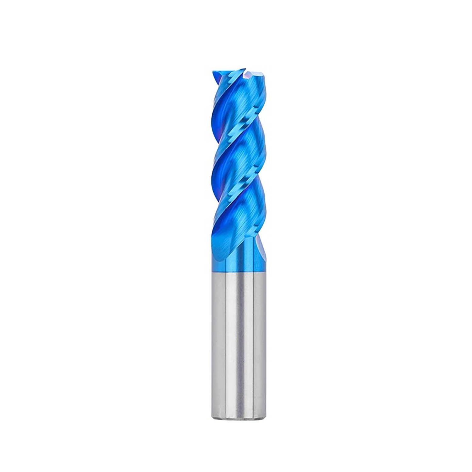 4mm 8mm Shank Milling Cutter Aluminum Cutter CNC Machine Milling Bit 1-12mm Blue Coated 3 Flute Carbide End Mill Spiral Router Bit(12xD12x35x75L)