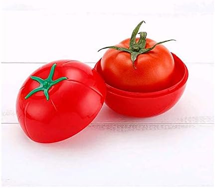 Aokshen 4Pcs Reusable Plastic Storage Container Refrigerator Box Food Saver Set Vegetable Storage Containers with Onion Pepper Lemon Tomato Shaped Food Savers