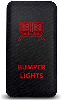 CH4X4 Push Switch for Toyota Tacoma, FJ Cruiser, Land Cruiser, Fortuner, Hilux, 4Runner, Prado 12V 3Amp - Bumper Lights Symbol - Red LED