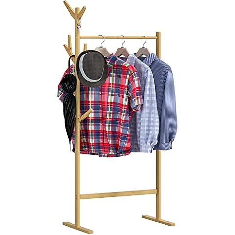 Casaria Kleiderständer Garderobenständer Bambus 8 Haken 1 Kleiderstange 164x66x40cm Flur Schlafzimmer Massiv Holz Natur Cover