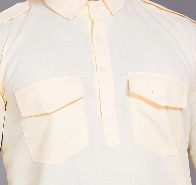 Image of DIVISIVE Men's Cotton Blend Pathani Kurta Pyjama Set