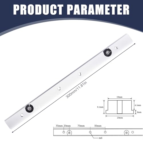2 Stück Gehrungsstange Schieber: Miter Bar Slider 300mm, Table Saw Miter Bar Aluminiumlegierung, Tischkreissäge Gehrungsschiene, Universal Gehrungsstange Tischkreissäge für T-Schiene, Bandsäge, DIY