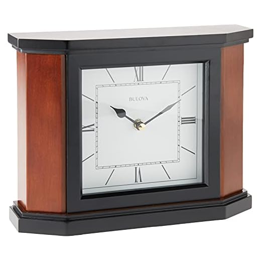 Bulova B1881 Holyoke Clock, Cherry Brown