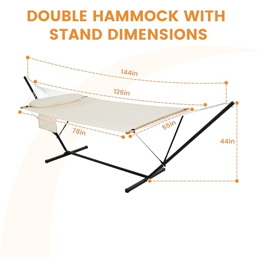 Image of Lazy Daze Double Hammock with Stand, Balance Straps & Carry Bag for Outside