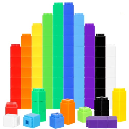 Image of 500 Pcs Linking Cubes Math Educational Counting Toy Connecting Counting Blocks Manipulatives Learning Activities Toys for Kindergarten Homeschool Preschool Supplies