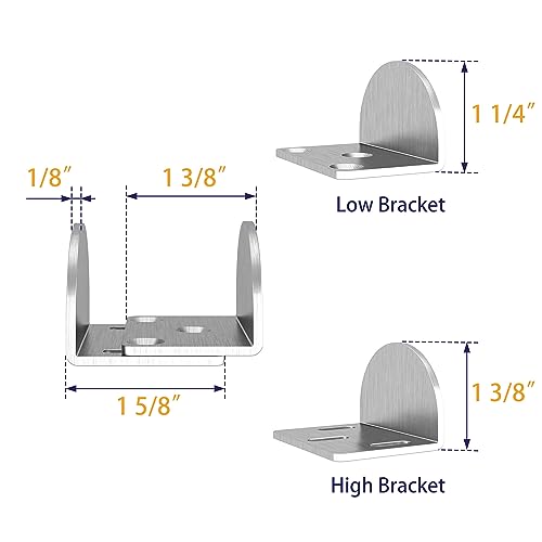 JUBEST Sliding Barn Door Floor Guide, Floor Mounted Bottom Guide, U Shape, Stainless Steel, for Door Thick 1-7/16" - 1-13/16", 2 Pack by JUBEST - Image 4