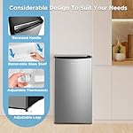Midea MERM33S1AST 3.3 Cubic Feet Compact Refrigerator, Silver - Image 5