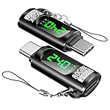 PnTnFly 2 Pack 240W USB C Adapter with Digital Display,Voltage Current Power Meter Tester 80Gbps 60Hz Type C Male to Female Connector for iPhone 15/16,iPad,MacBook and USB C Cables