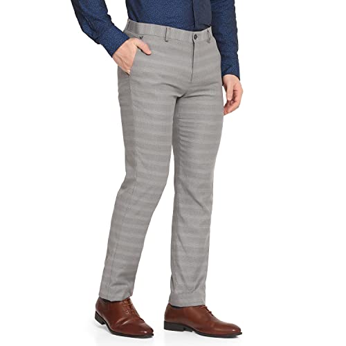 Image of blackberrys Printed Polyester Viscose Slim Fit Mens Work Wear Trousers