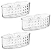 mDesign Plastic Suction Shower Caddy Storage Basket - Soap and Sponge Holder for Bathroom Organization of Body Wash, Loofahs, Razors, Small Shampoo and Conditioner Bottles, Bath Bombs - 3 Pack - Clear