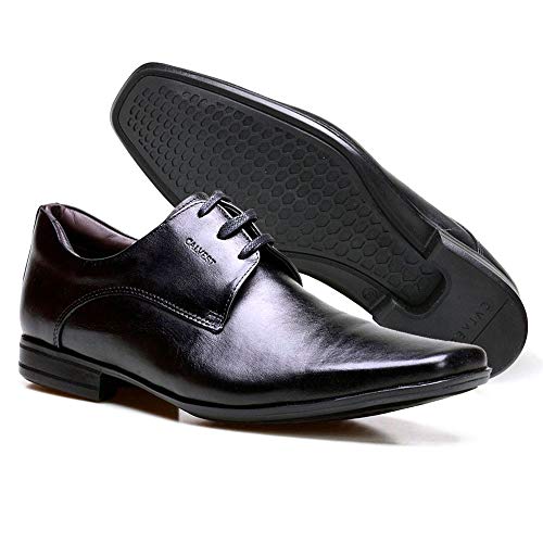 Sapato Social Masculino Calvest em Couro Preto Tradicional de Amarrar - 2305B848-44