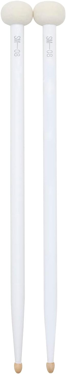 QAHM2pcs Drum Mallet Drum Stick Sided Drum Mallets Good Hand Feel Sticks Felt and Maple Tips nded Drumsticks for Playing Drum Set Kettledrum