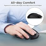 Wireless Mouse, 2.4G Computer Mouse Wireless 6 Buttons, 2400DPI USB Mouse for Laptop, PC, Chromebook, MacBook, Black