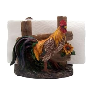 Farmyard Charm: Rooster with Fence Napkin Holder - 5.25-Inch Farmhouse Kitchen Accent Farmyard Charm Rooster with Fence Napkin Holder 525 Inch Farmhouse Kitchen Accent