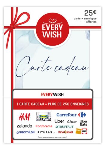 Carte cadeau EVERYWISH Aquarelle Bleu - 250+ enseignes - pour