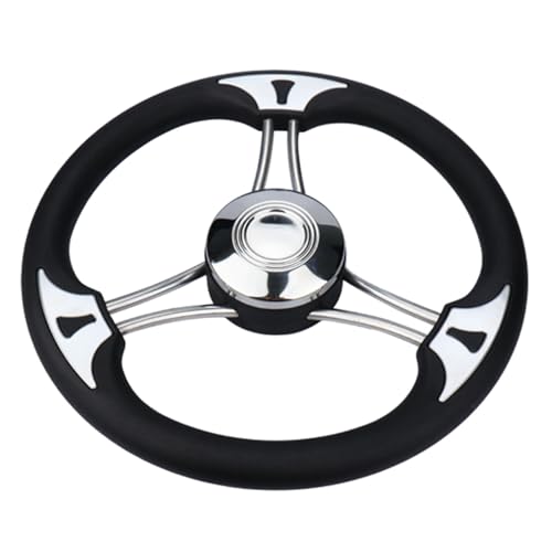 Volant de bateau 34,3 cm en acier inoxydable direction marine sans bouton
