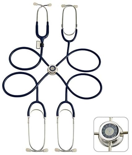 MDF Instruments Pulse Time Teaching Stethoscope with Embedded Digital LCD Clock - 4 Users - Navy Blue (MDF757PT-04)