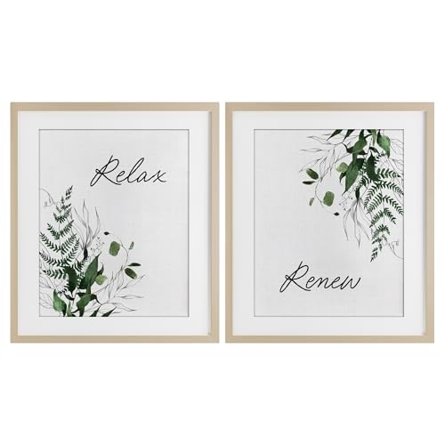 Cadre feuilles botaniques Relax Renew Stupell noir 40x33 cm