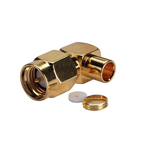 5pcs Rf Wire Coaxial Cable Terminal Copper Alloy Connector SMA Male Right Angle Solder for Rg402 0.141 Ships from USA