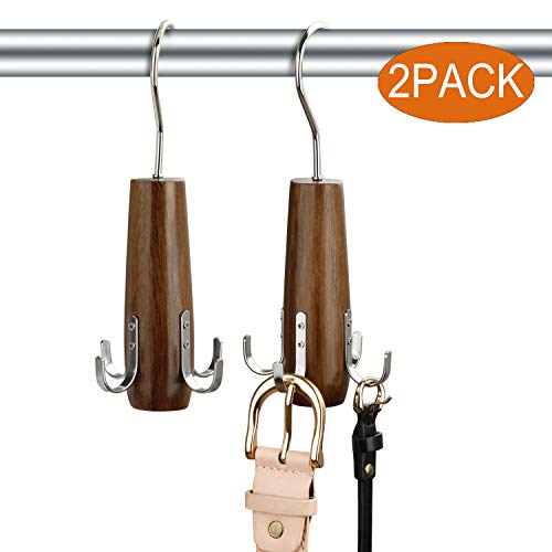 HuaQi Belt Hanger Belt Racks Wooden Closet Accessories Organizers Storage Holders with 4