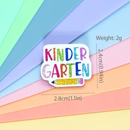 Image of Colorful Teacher Pin Glitter Graduation Lapel Brooch Pins Cute Teacher Appreciation Gifts for Clothes Backpacks Hats Accessories