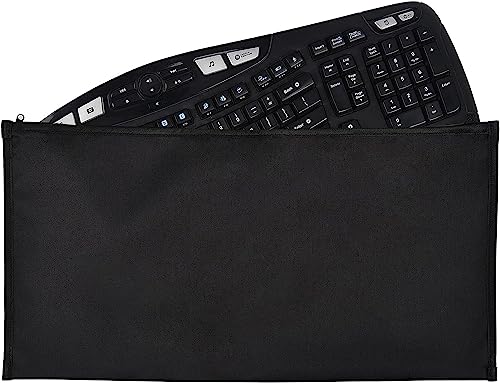 Image of EDRAK Keyboard Dust Productive Bag Case Sleeve Pouch for Universal Keyboard, Logitech /Razer /Das /Havit /Apple Magic Keyboard Protector, Wireless /Wire Computer /Gaming PC Keyboard Dust Cover (Black)