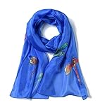 Invisible World Women's 100% Silk Scarf Hand Painted Dragonfly Celestial Blue