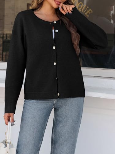 Image of Saodimallsu Womens Cardigan Sweaters Button Down Long Sleeve Knit Outerwear 2025 Trendy Fashion Open Front Outfits