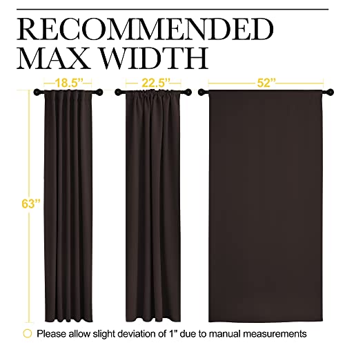 Nicetown Blackout Curtains For Small Windows - (Toffee Brown Color) 52 Inches X 63 Inch, 2 Pieces Set, Blackout Curtain/Drape Panels For Theater #TOP6