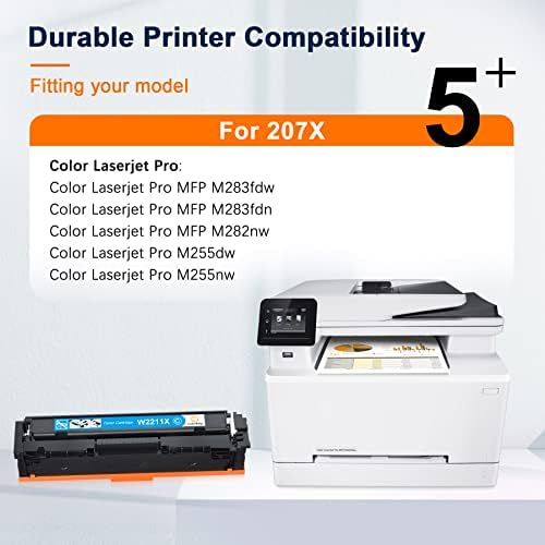 ColorKing Compatible Toner Cartridge Replacement for HP 207X 207A Color Laserjet Pro MFP M283fdw M282nw M283fdn M255dw M255nw W2210X W2211X W2212X W2213X (4 Pack Black Cyan Yellow Magenta, No Chip)