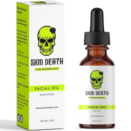SKIN DEATH Gesichtsöl 30 ml | mit Himbeersamenöl Hagebuttenöl Kaktusfeigenkernöl Granatapfelkernöl Jojobaöl | Haut-Pflegeöl geeigent für Gua Sha