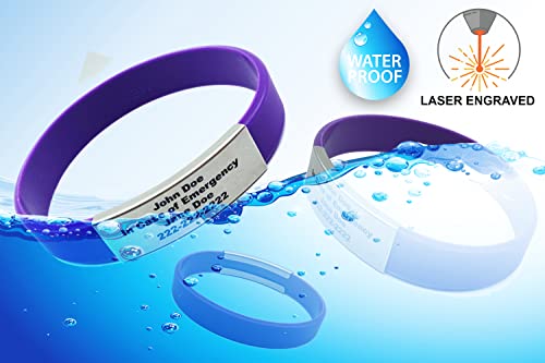 Personalized Medical ID Bracelet - Custom Engraved Senior Safety Bracelet - Alzheimer's Alert2