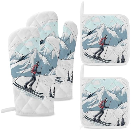 Maniques de cuisine antidérapantes ski gant de four résistant eau