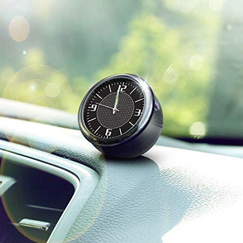 Baceyong Mini Luminous Car Auto Air Vent Stick On Reloj Interior Cuarzo Analógico Reloj