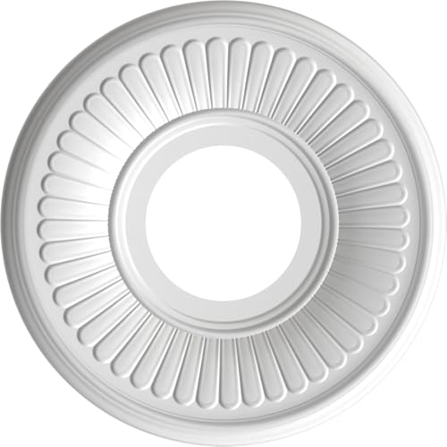 Image of Ekena Millwork CMP10BECAB Berkshire Thermoformed PVC Ceiling Medallion (Fits Canopies up to 4 1 /2 inch), 10 inchOD x 3 1 /2 inchID x 3 /4 inchP, Metallic Antique Brass