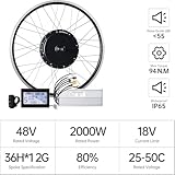 EXECYC 48V 27.5" 2000W Electric Bike Conversion Kit - 2000W Rear Wheel Kit freewheel eBike Motor - DIY Cycliny Motor- Twist Throttle 7 Speed 50km/h (48V 2000W 27.5 inch Rear Wheel) - Image 2